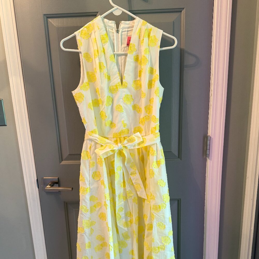 NWOT Kate Spade Yellow Floral A-Line Dress - Satin Lining - STUNNING - Size 8